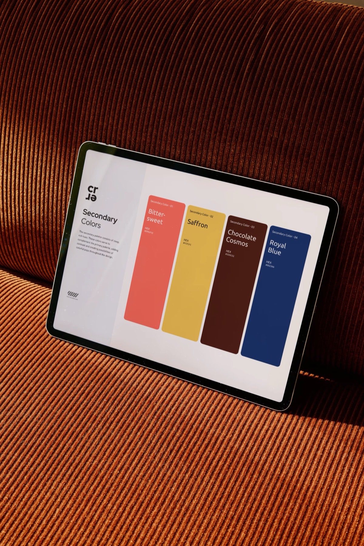 Crer vertical brand identity layout
